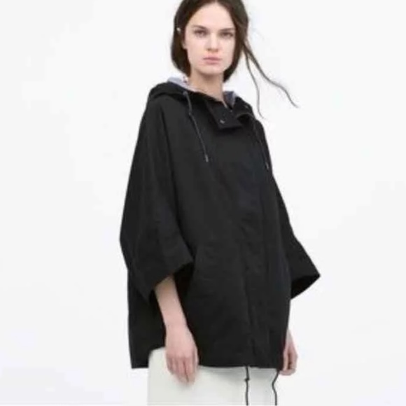 X sold X Zara navy cape parka - Picture 3 of 5
